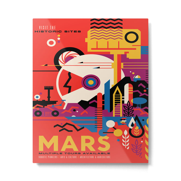NASA Retro Space Travel Poster #9 Mars Metal Print Gallery Image 1