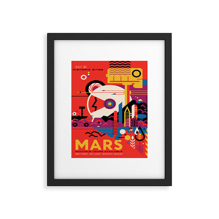 NASA Retro Space Travel Poster #9 Mars Framed Art Print Gallery Image 1