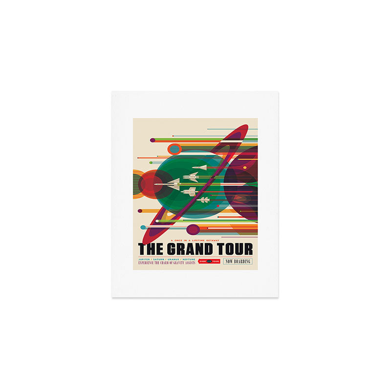 NASA Retro Space Travel Poster The Grand Tour Art Print Gallery Image 1
