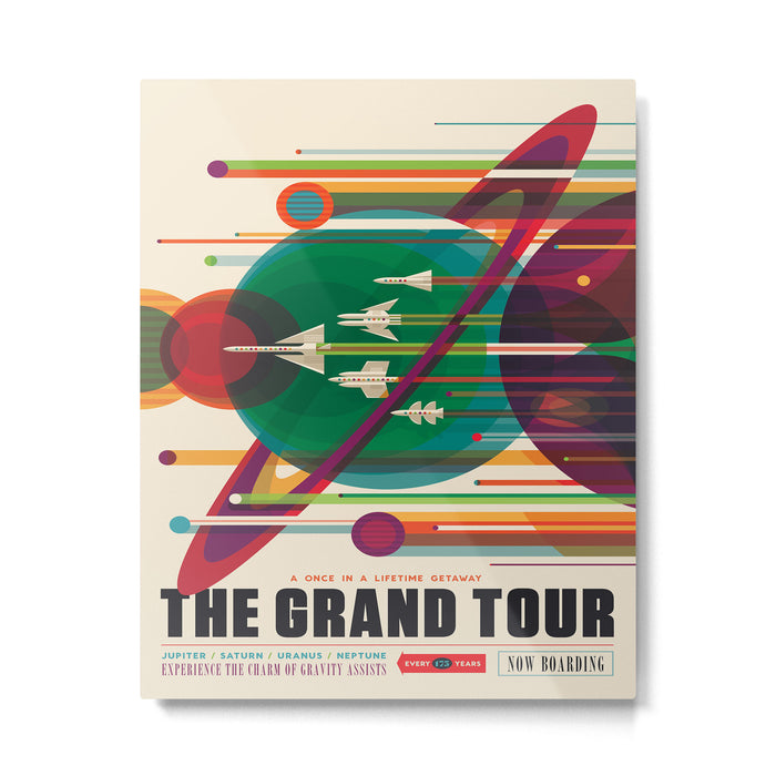 NASA Retro Space Travel Poster The Grand Tour Metal Print Gallery Image 1