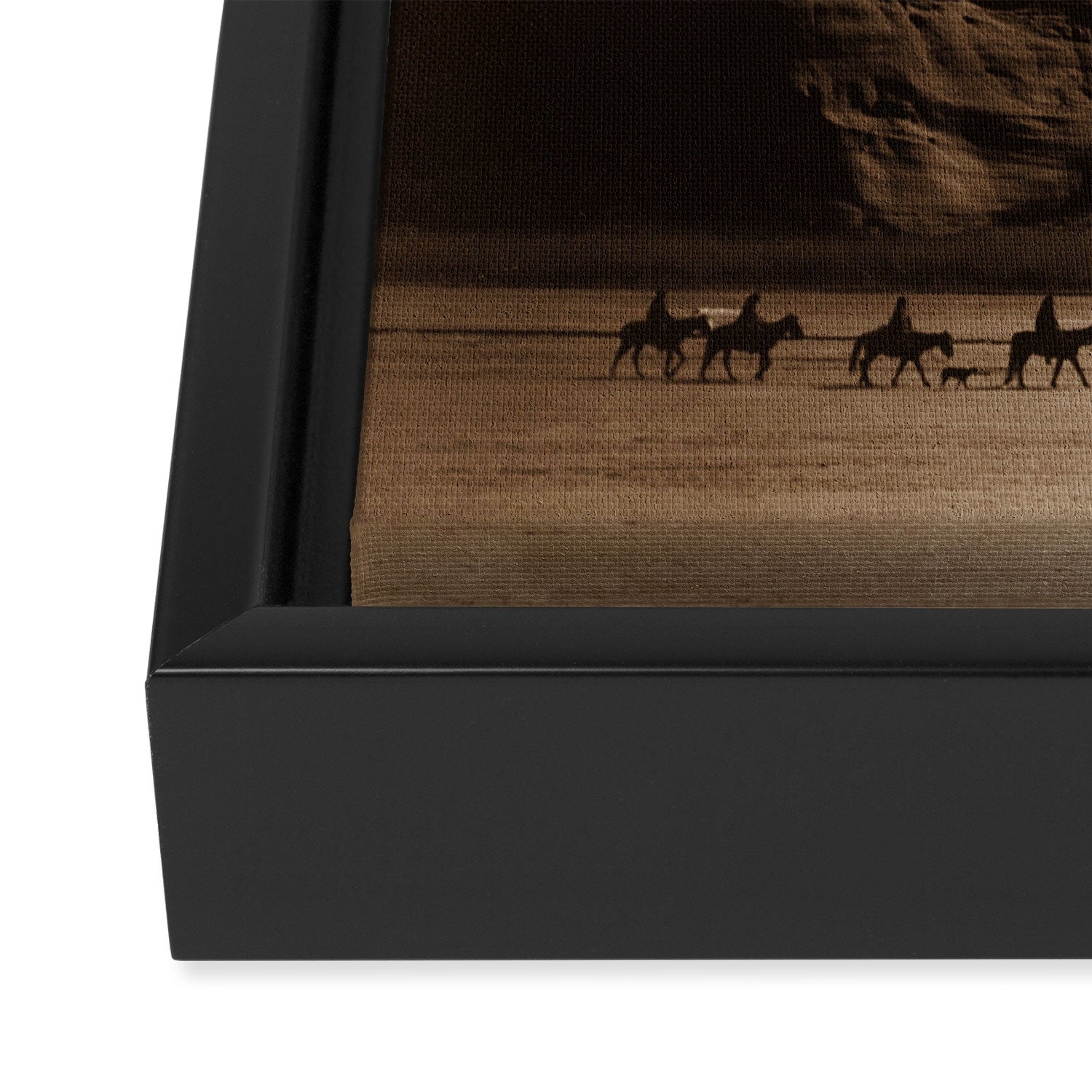 Navajo Riders - Canyon de Chelly - Edward Curtis Photo Print Framed Canvas Print Gallery Image 3