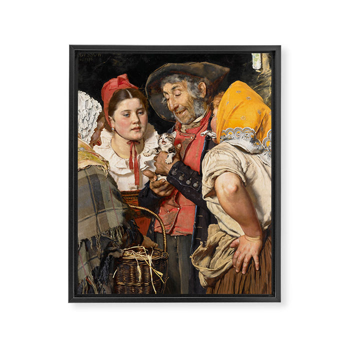 Old Man's Treasure by Karl Gussow, 1876 Framed Canvas Print Gallery Image 1