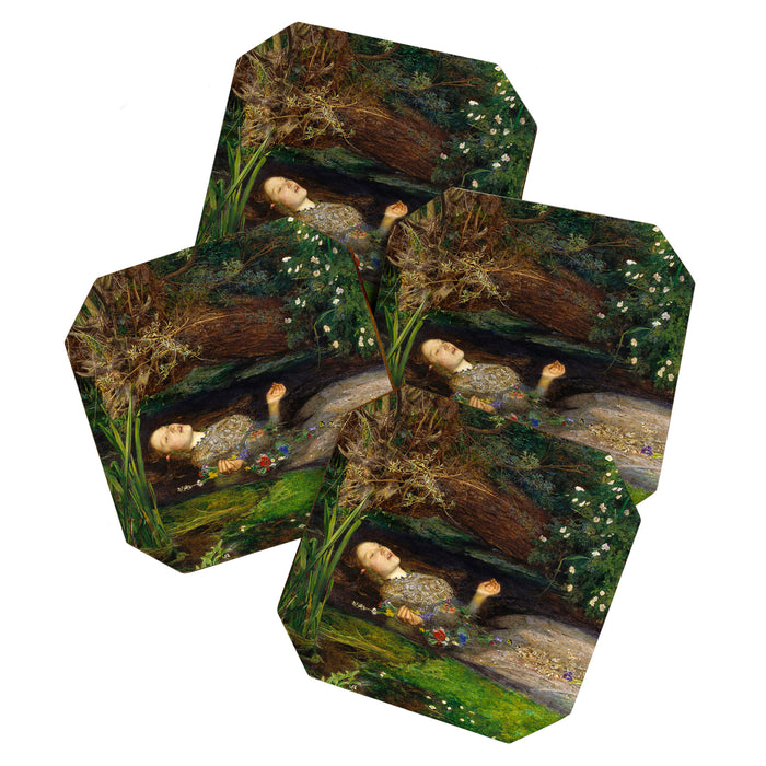 Ophelia Painting by John Everett Millais Coaster Gallery Image 1
