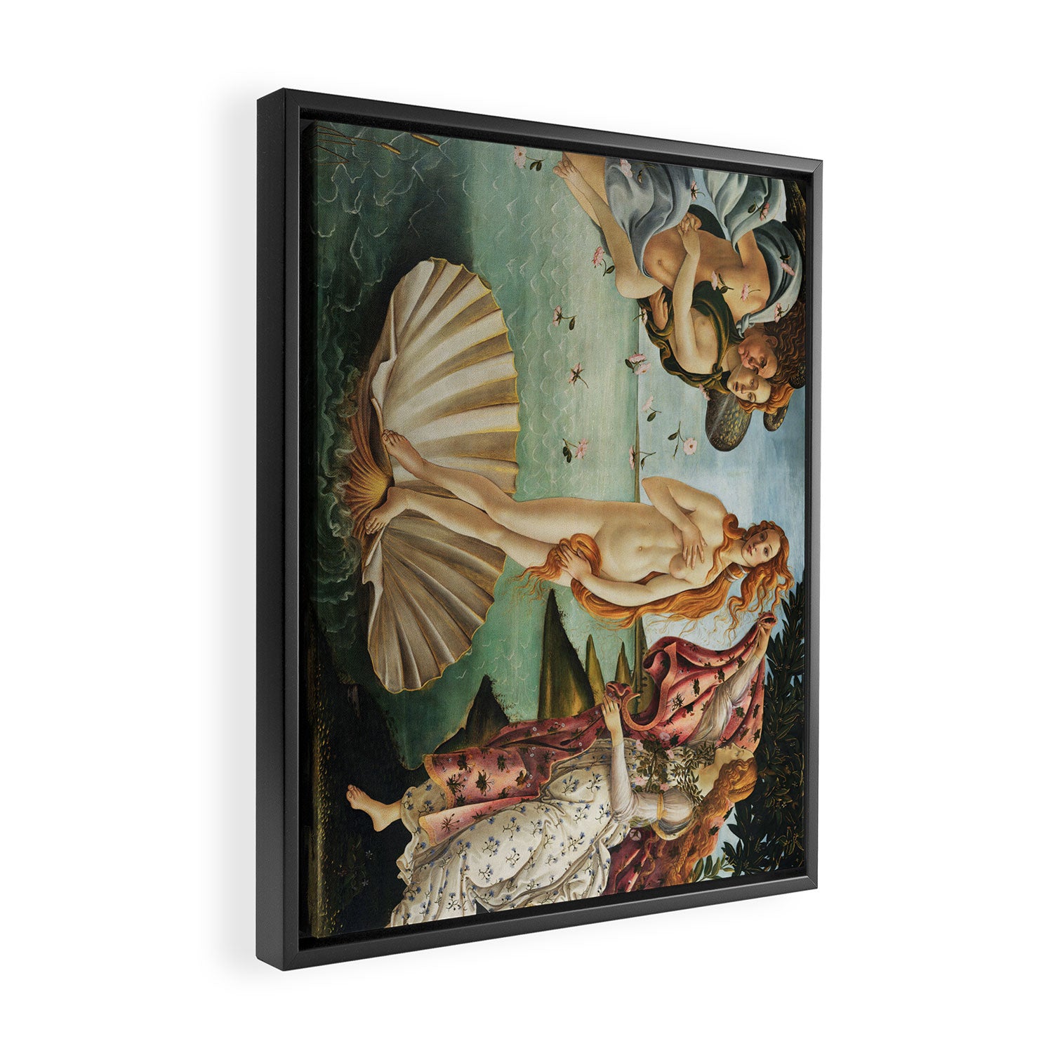 The Birth of Venus by Sandro Botticelli, 1445 Framed Canvas Print Gallery Image 2