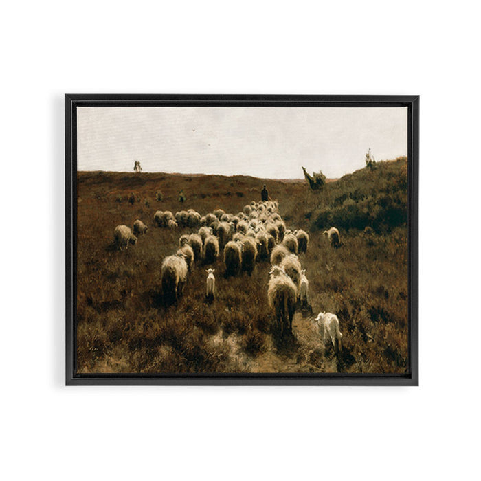 The Return of the Flock, Laren by Anton Mauve Framed Canvas Print Gallery Image 1