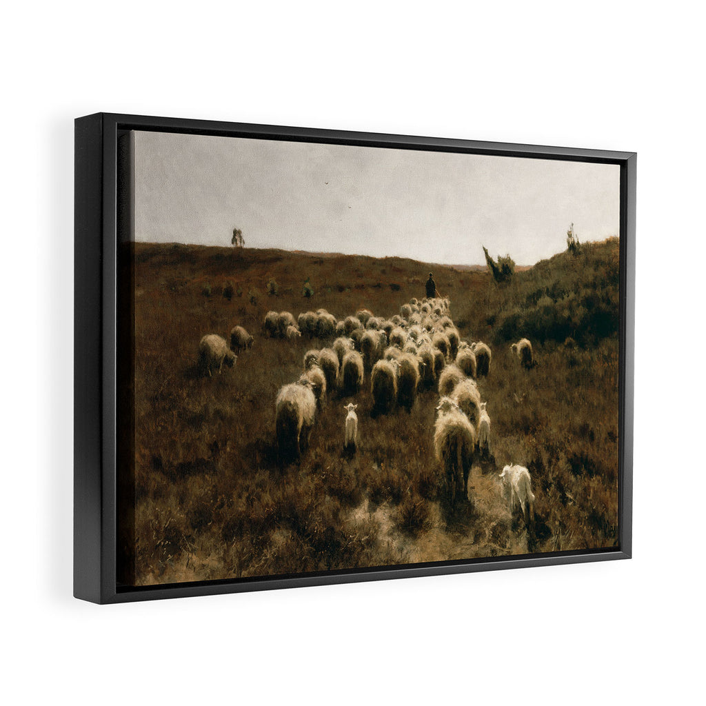 The Return of the Flock, Laren by Anton Mauve Framed Canvas Print Gallery Image 2