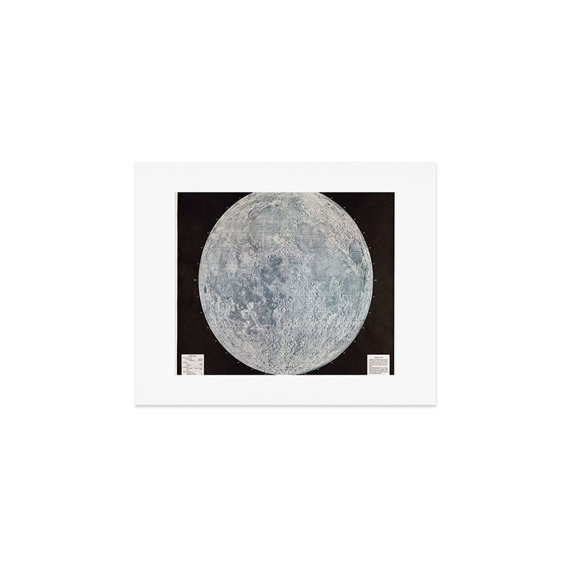 Vintage Lunar Moon Map, 1960s Art Print Gallery Image 1