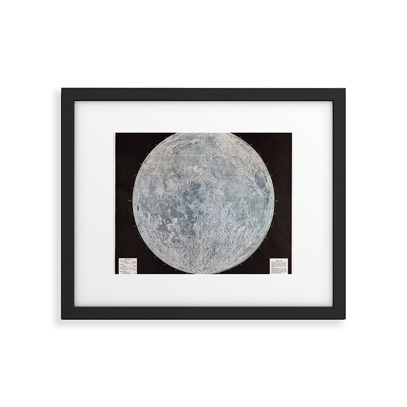 Vintage Lunar Moon Map, 1960s Framed Art Print Gallery Image 6