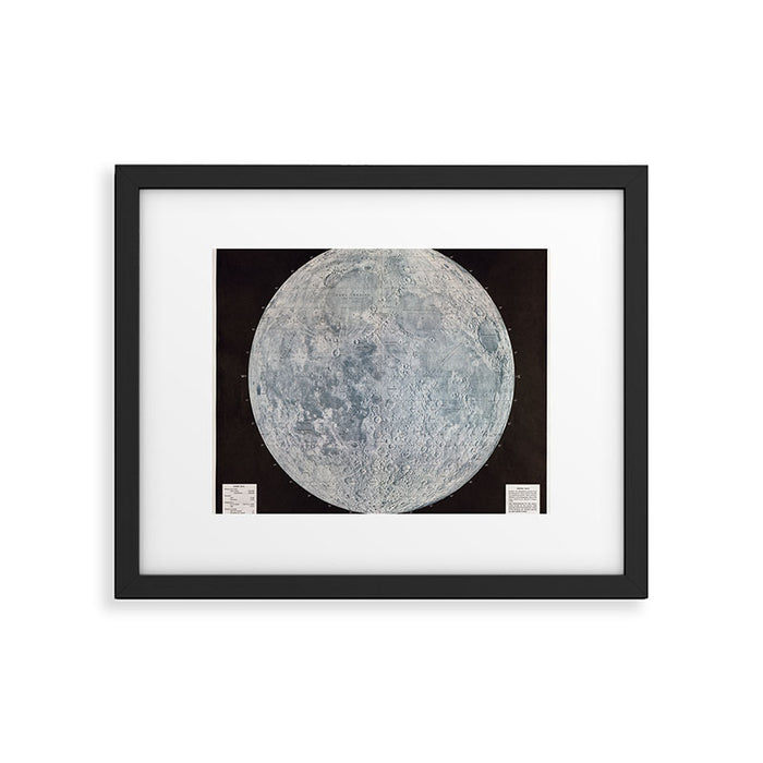 Vintage Lunar Moon Map, 1960s Framed Art Print Gallery Image 1