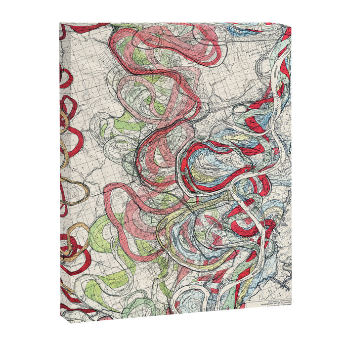 Vintage Map of the Mississippi River Canvas Print Gallery Image 1