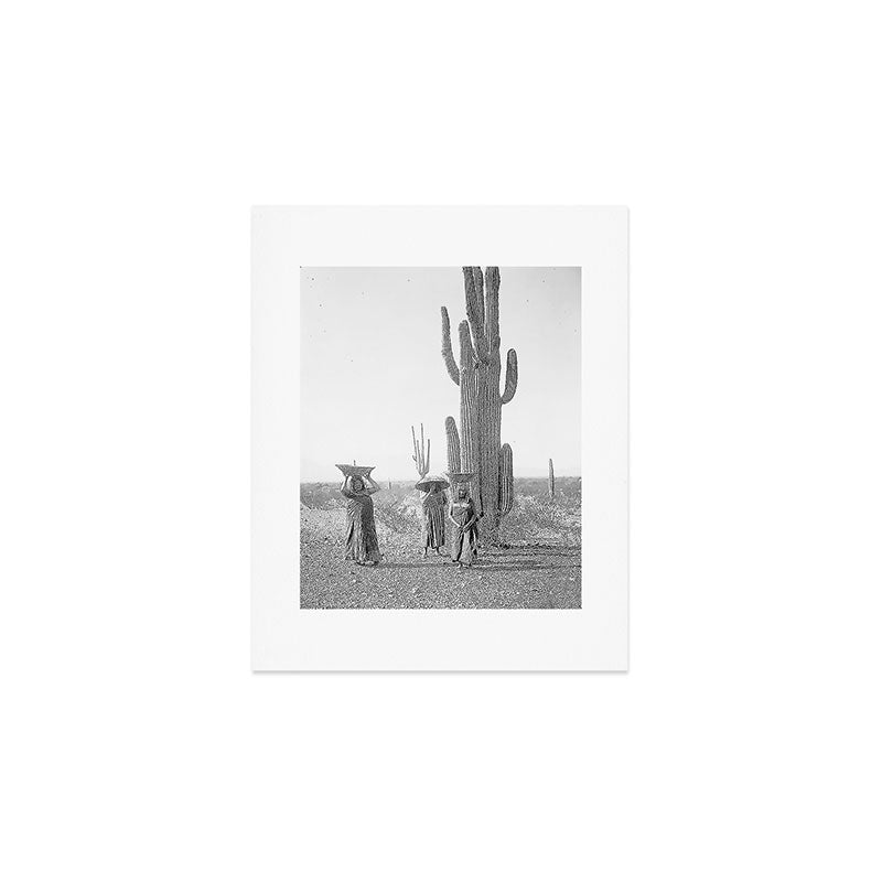 Vintage Native American Photo with Saguao Cactus Art Print Gallery Image 1