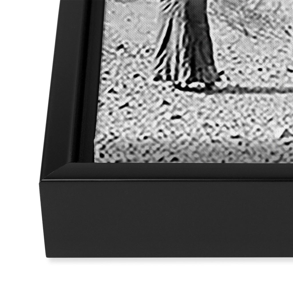 Vintage Native American Photo with Saguao Cactus Framed Canvas Print Gallery Image 3
