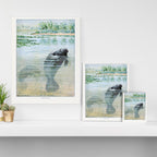 Vintage Florida Manatee Canvas Print Gallery Image 3