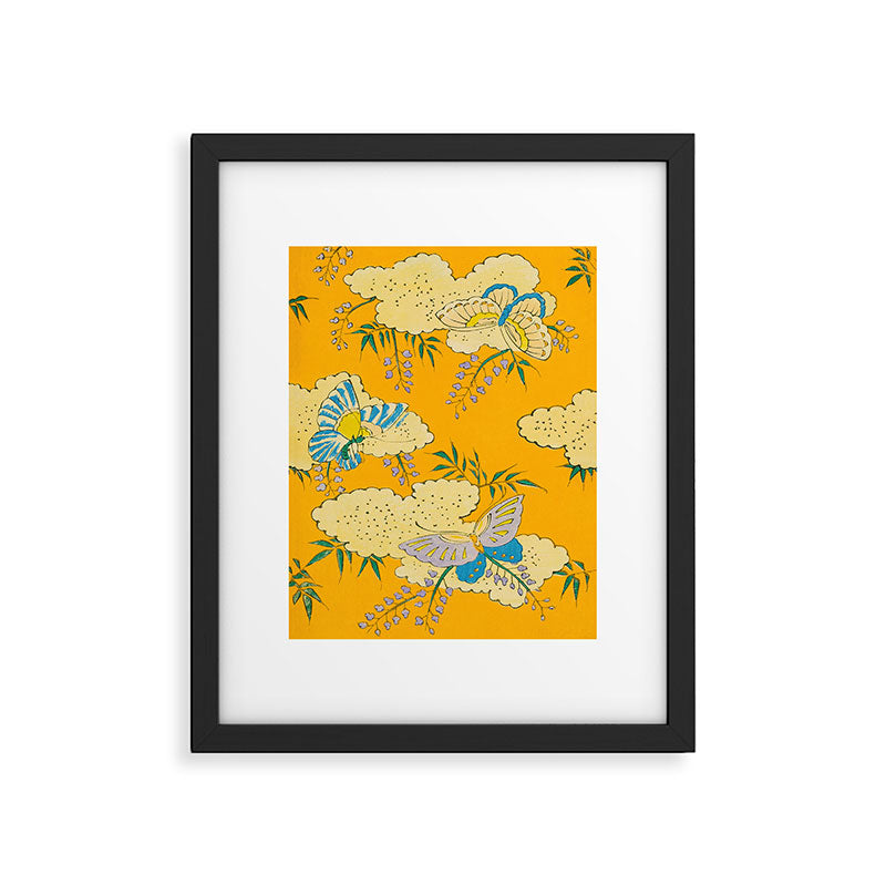 Butterflies on Flowers Vintage Japanese Botanical Print Framed Art Print Gallery Image 5