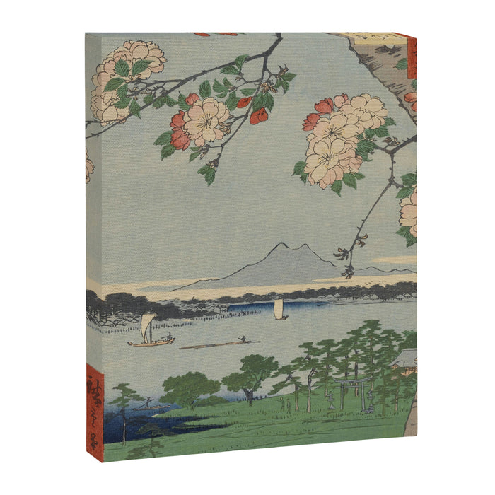 Cherry Blossoms on Spring River Ukiyo-e Japanese Art Canvas Print Gallery Image 1