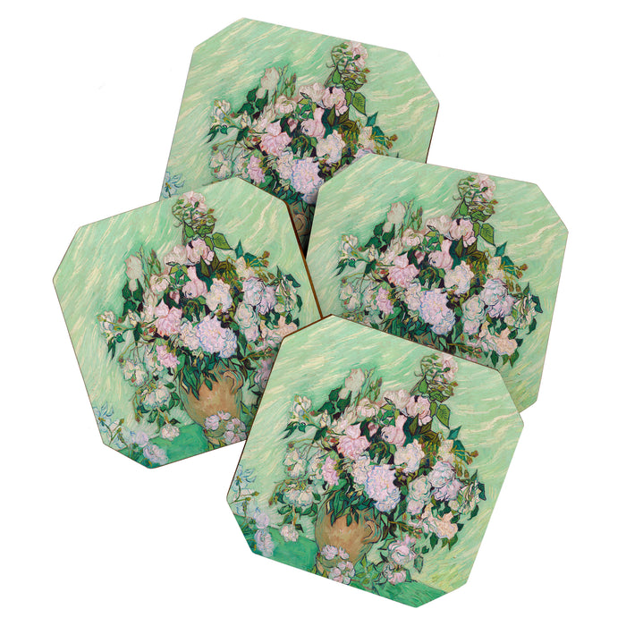Pink Roses Van Gogh Coaster Gallery Image 1