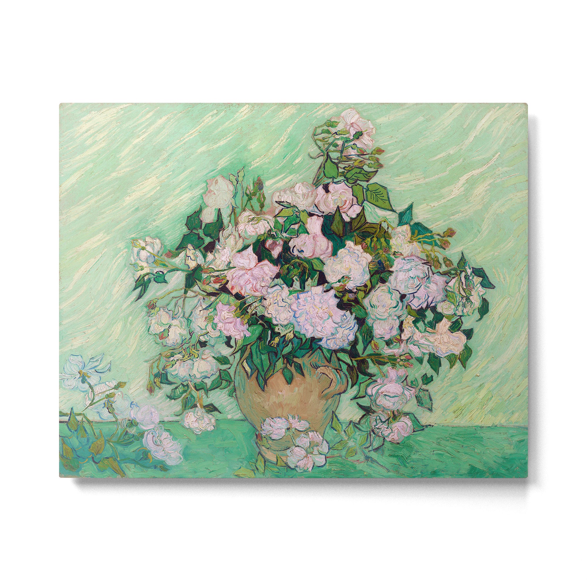 Pink Roses Van Gogh Metal Print Gallery Image 6