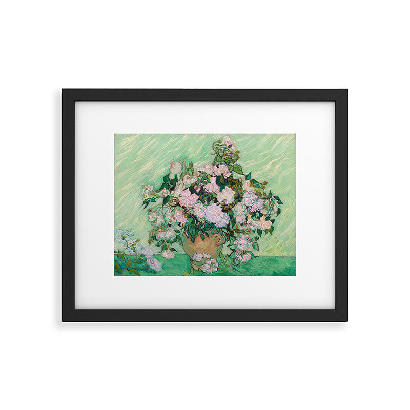 Pink Roses Van Gogh Framed Art Print Gallery Image 6