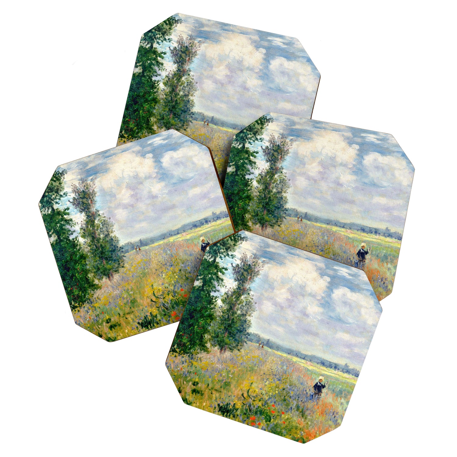 Poppy Fields near Argenteuil by Claude Monet Coaster Gallery Image 1