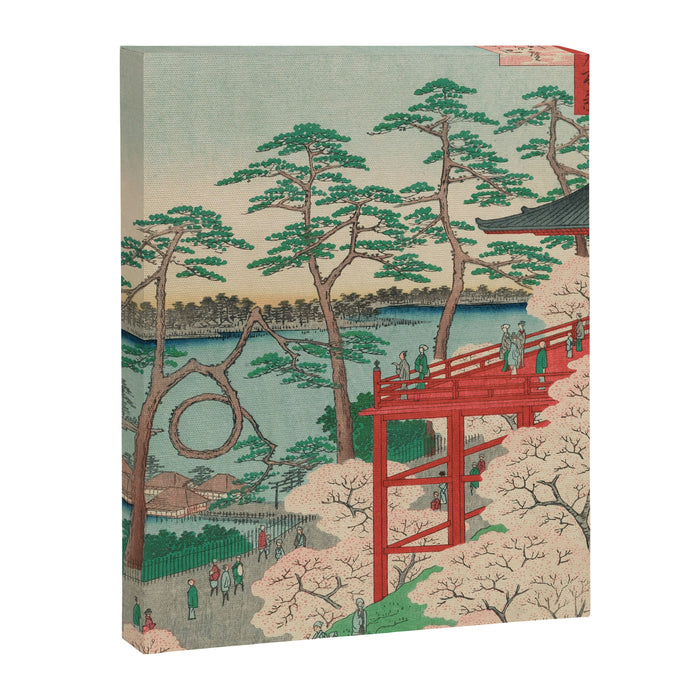 Spring Blossoms and Pond Ukiyo-e Japanese Art Canvas Print Gallery Image 1