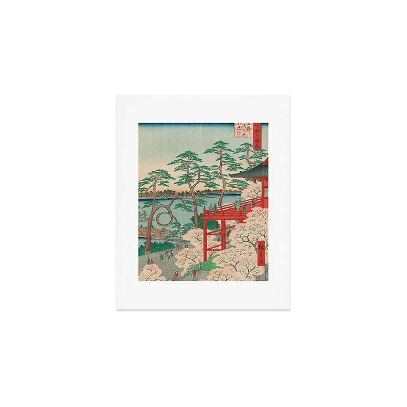 Spring Blossoms and Pond Ukiyo-e Japanese Art Art Print Gallery Image 1