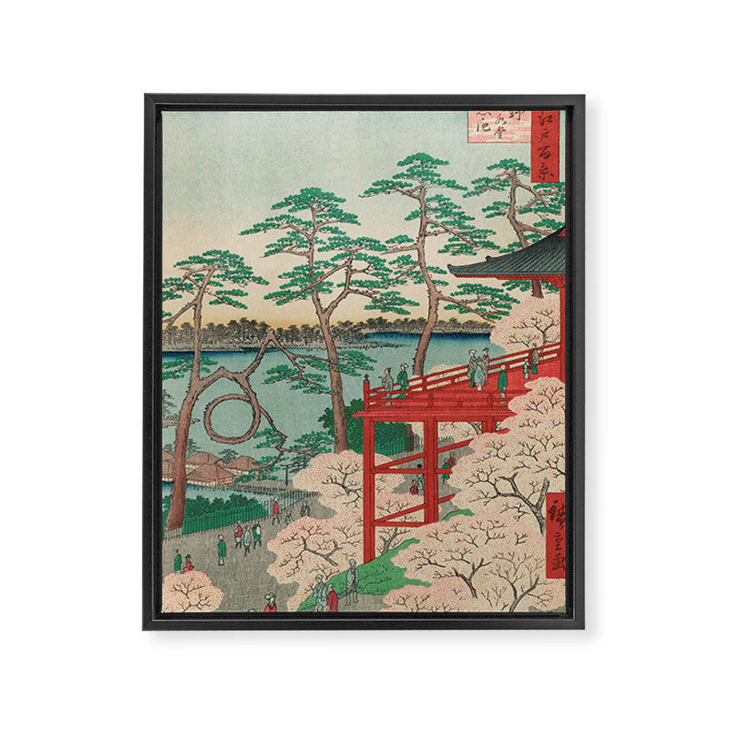 Spring Blossoms and Pond Ukiyo-e Japanese Art Framed Canvas Print Gallery Image 6
