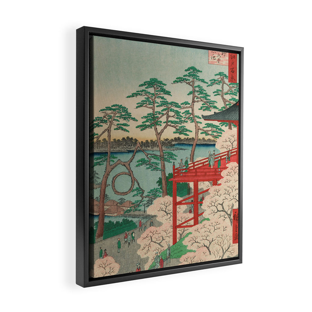 Spring Blossoms and Pond Ukiyo-e Japanese Art Framed Canvas Print Gallery Image 2