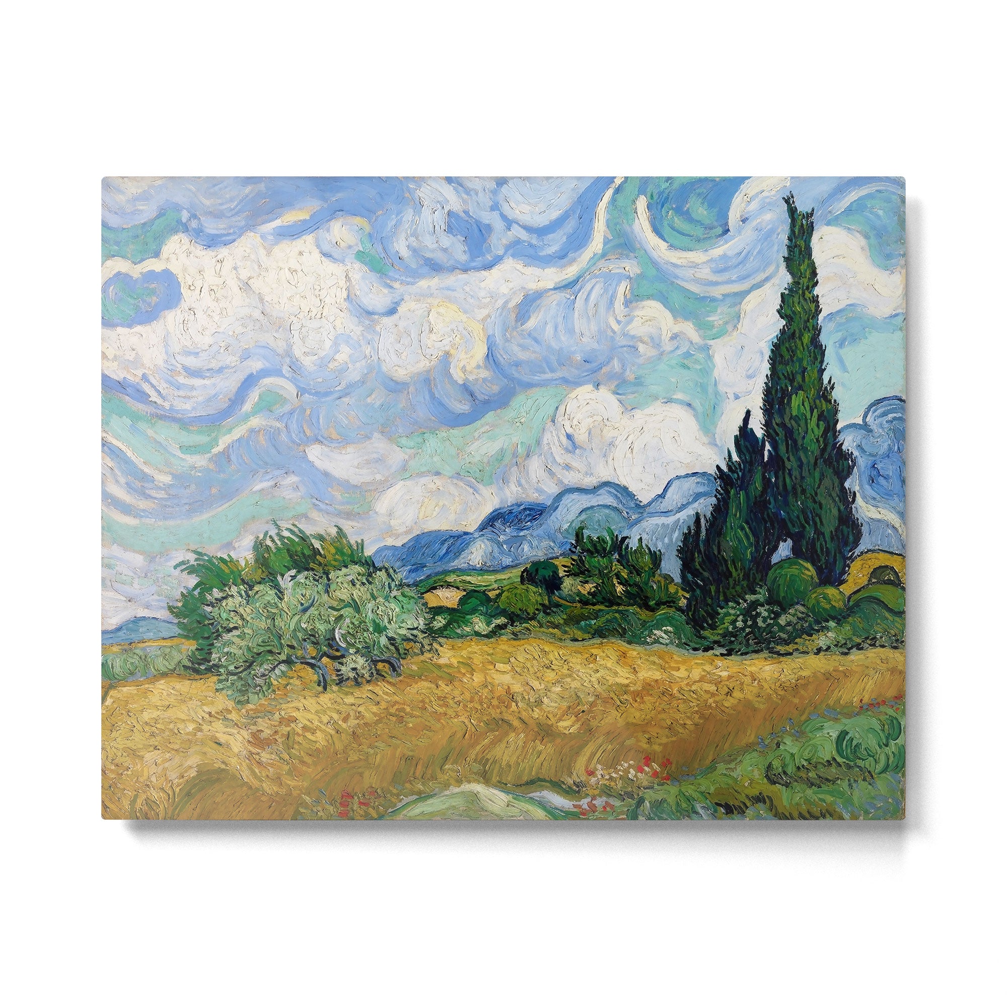 Wheat Field with Cypresses by Vincent van Gogh Metal Print Gallery Image 4