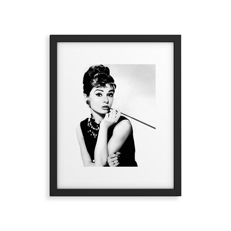 Audrey Hepburn Portrait, Black and White Vintage Art  Framed Art Print Gallery Image 5
