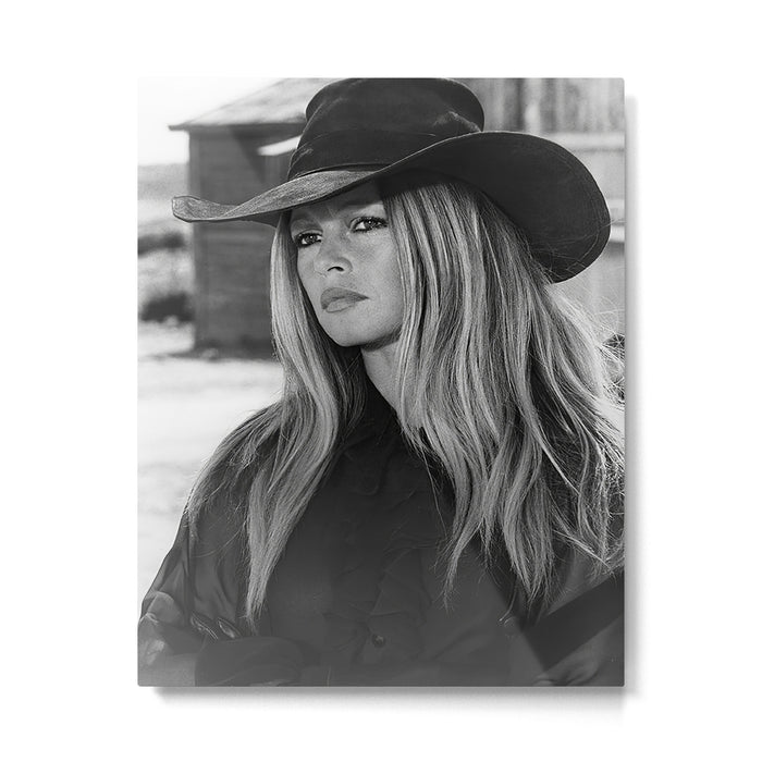 Brigitte Bardot in Black Hat Metal Print Gallery Image 1