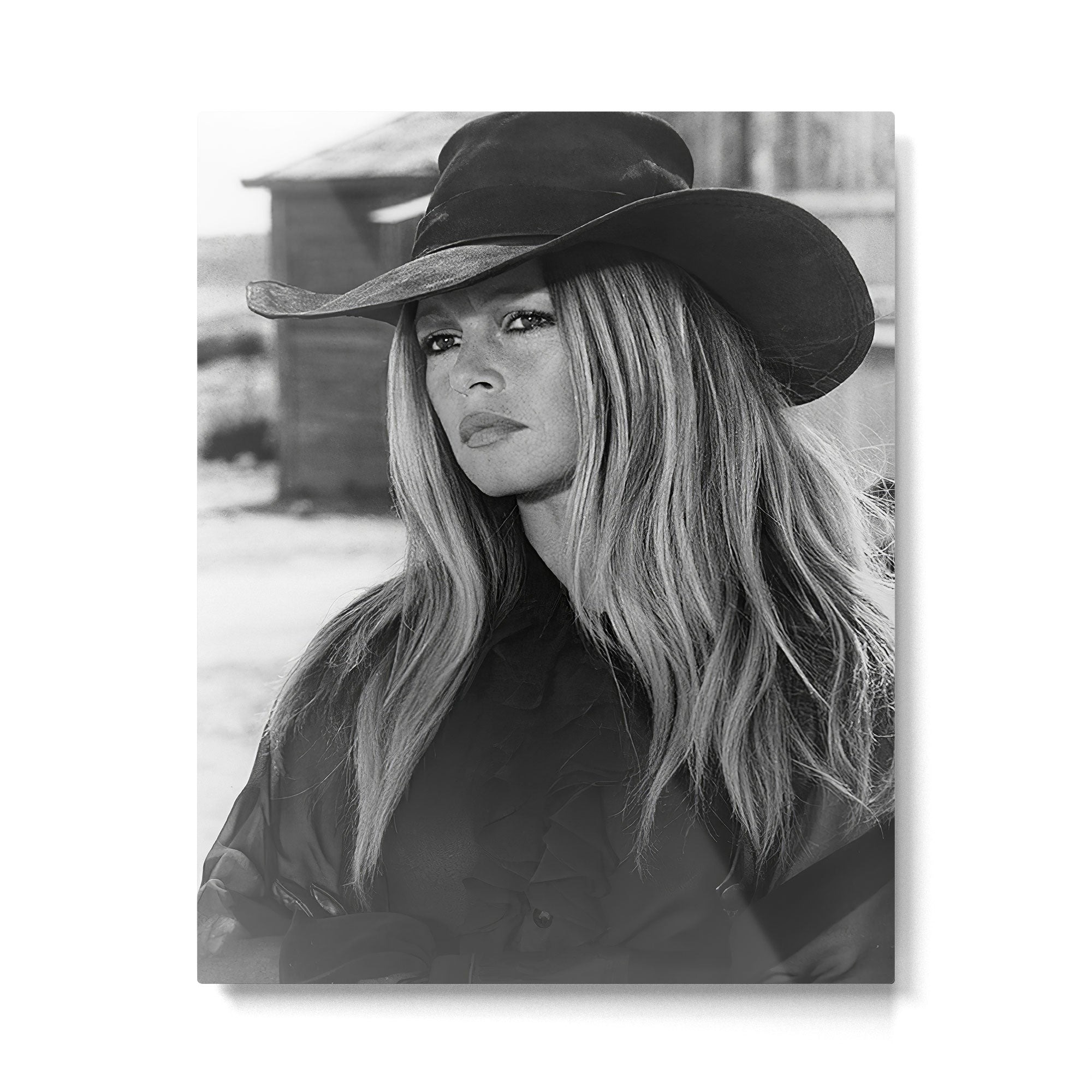 Brigitte Bardot in Black Hat Metal Print Gallery Image 4