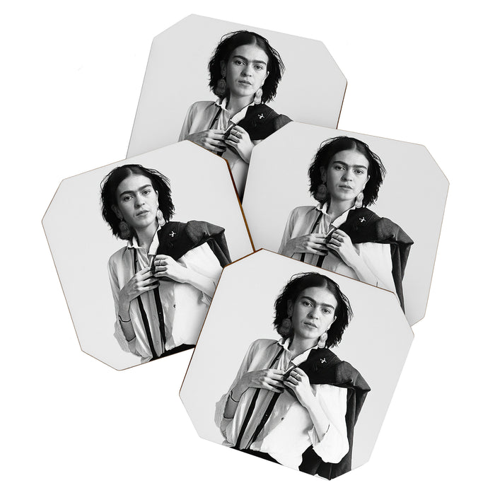 Frida Kahlo Wearing White Shirt Coaster Gallery Image 1