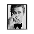 Roger Moore with Martini Retro Vintage Art Framed Canvas Print Gallery Image 6