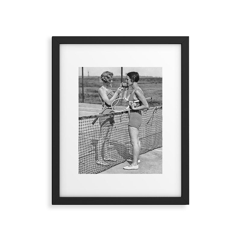Tennis Players Taking a Cigarette Break, Black and White Vintage Art Framed Art Print Gallery Image 5