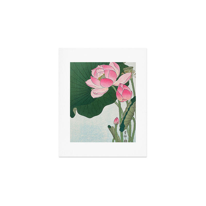 Blossoming lotus flower - Vintage Japanese Woodblock Print Art Art Print Gallery Image 1