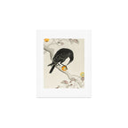 Crow eating persimmon Fruit - Vintage Japanese Woodblock Print Art Art Print Gallery Image 1