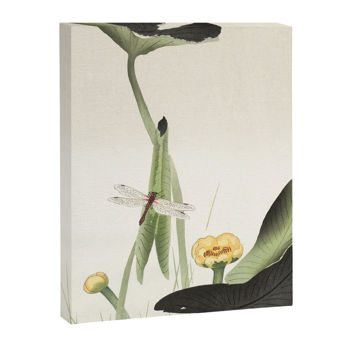 Dragonfly on Lotus Flower - Vintage Japanese woodblock print art Canvas Print Gallery Image 1