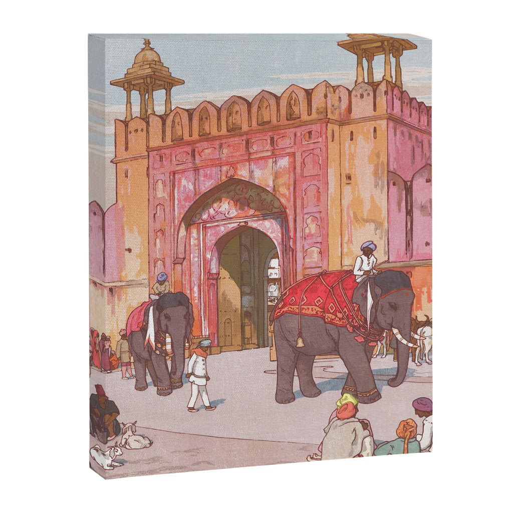 Hiroshi Yoshida, Ajmer Gate, Jaipur, India - Vintage Japanese Woodblock Print Art Canvas Print Gallery Image 6