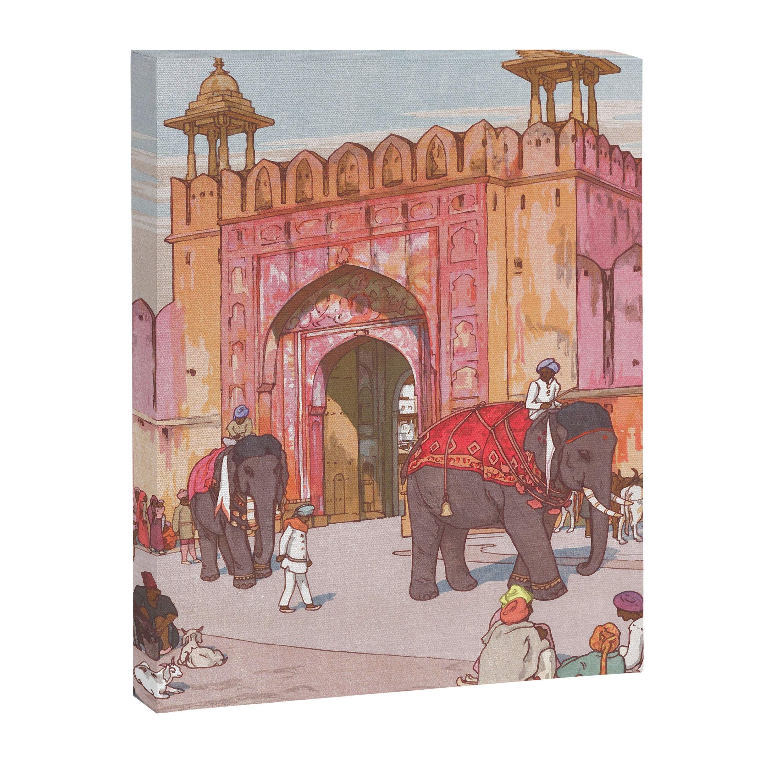 Hiroshi Yoshida, Ajmer Gate, Jaipur, India - Vintage Japanese Woodblock Print Art Canvas Print Gallery Image 6