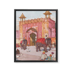 Hiroshi Yoshida, Ajmer Gate, Jaipur, India - Vintage Japanese Woodblock Print Art Framed Canvas Print Gallery Image 6