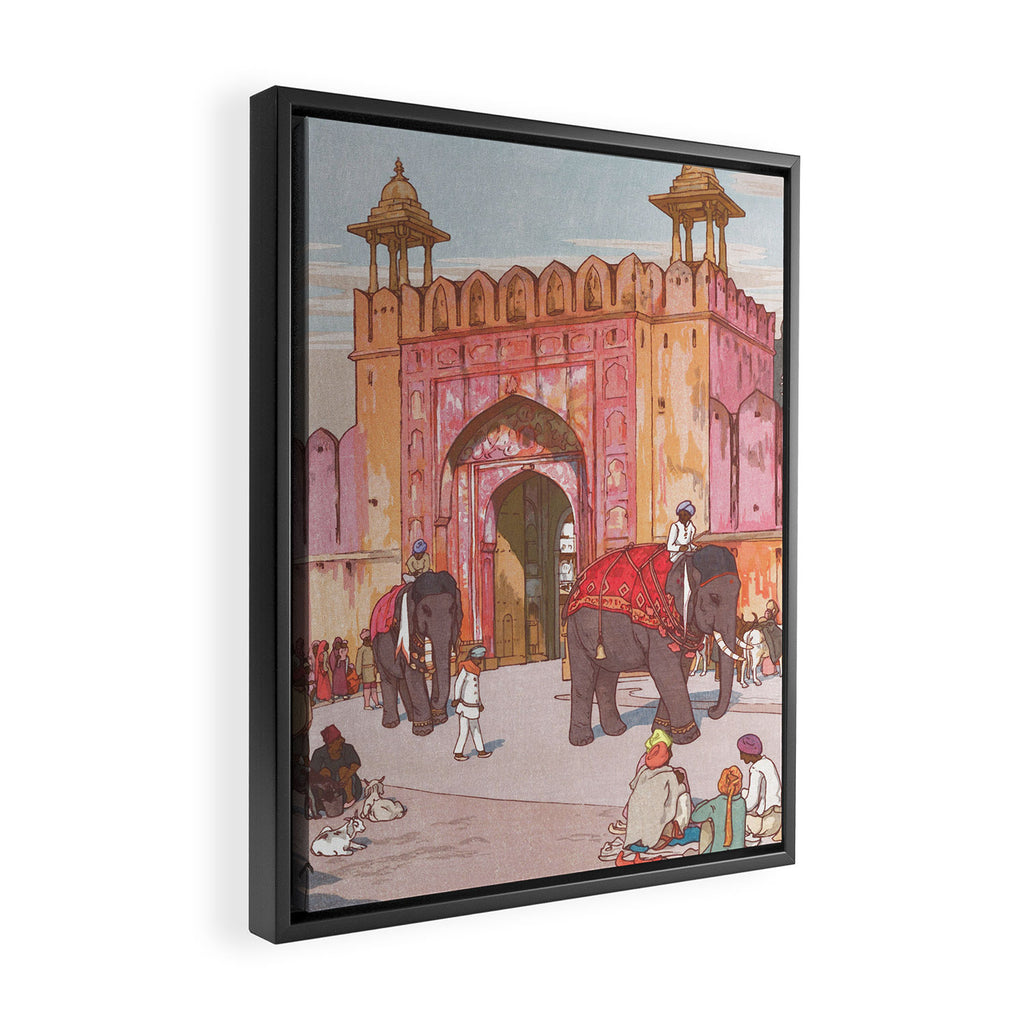 Hiroshi Yoshida, Ajmer Gate, Jaipur, India - Vintage Japanese Woodblock Print Art Framed Canvas Print Gallery Image 2