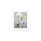 Kingfisher sitting on a lotus flower - Vintage Japanese Woodblock Print Art Art Print Gallery Image 1