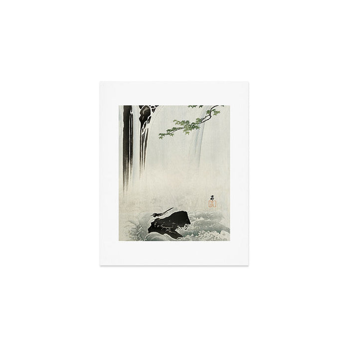Ohara Koson, Bird And Waterfall -Vintage Japanese Woodblock Print  Art Print Gallery Image 1