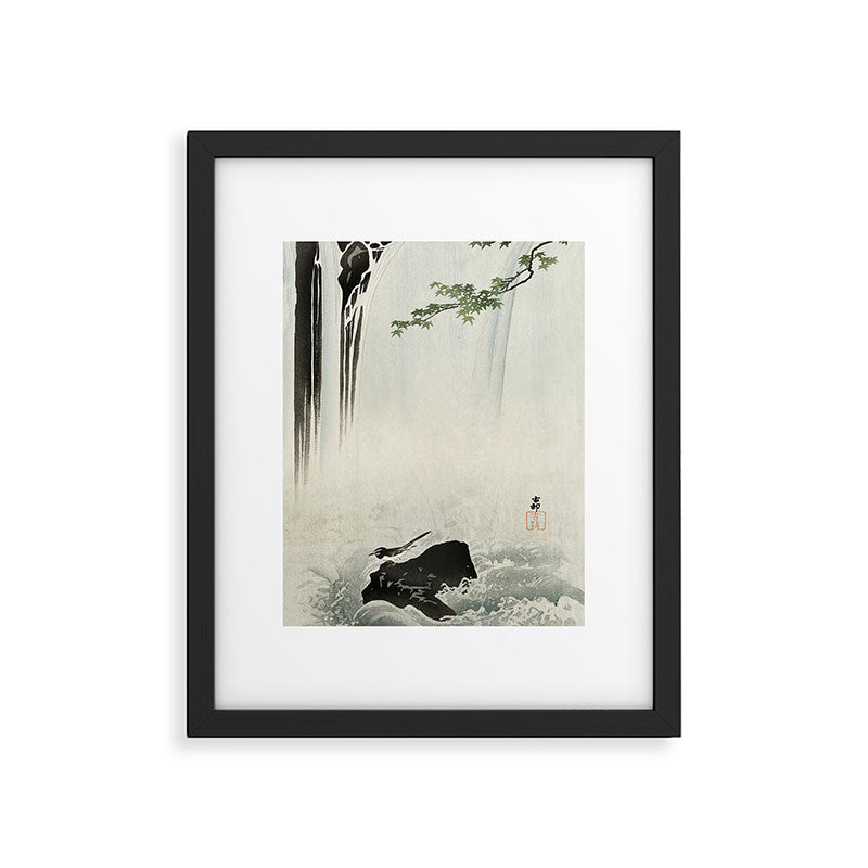 Ohara Koson, Bird And Waterfall -Vintage Japanese Woodblock Print  Framed Art Print Gallery Image 5