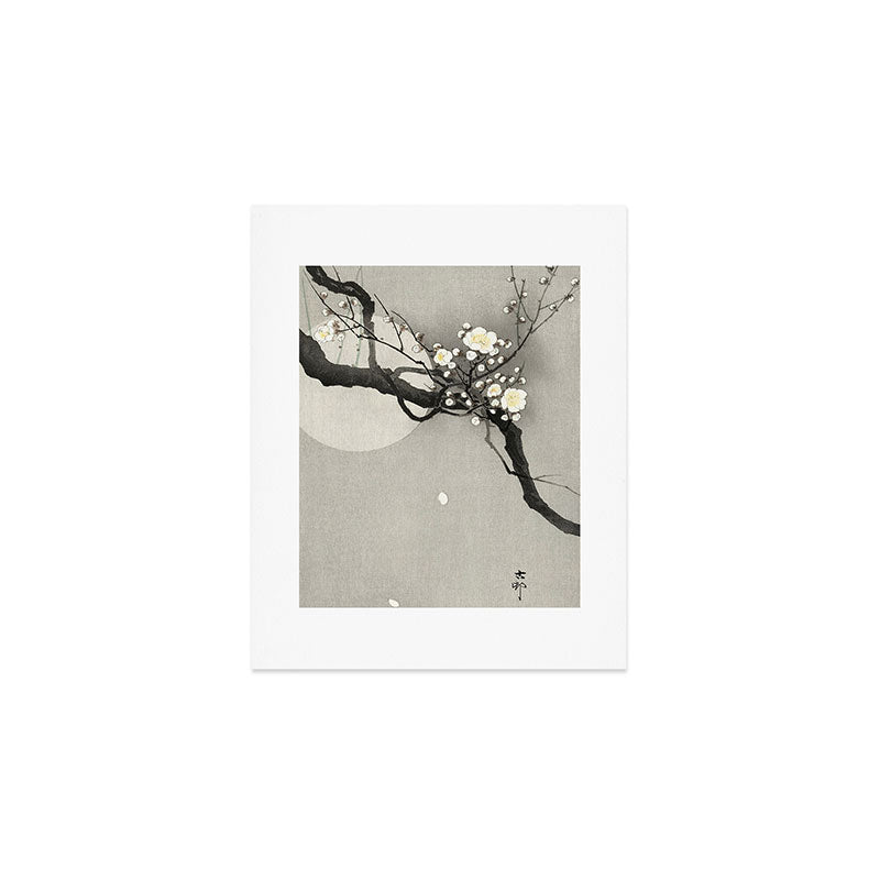 Ohara Koson, Blossoming Tree And Full Moon - Vintage Japanese Woodblock Print Art Print Gallery Image 1