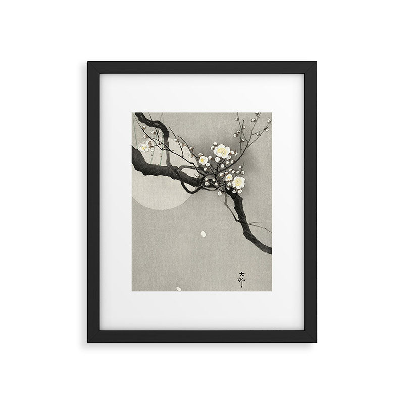 Ohara Koson, Blossoming Tree And Full Moon - Vintage Japanese Woodblock Print Framed Art Print Gallery Image 5