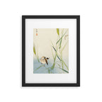 Sparrow and Butterfly  - Vintage Japanese Woodblock Print Art Framed Art Print Gallery Image 5