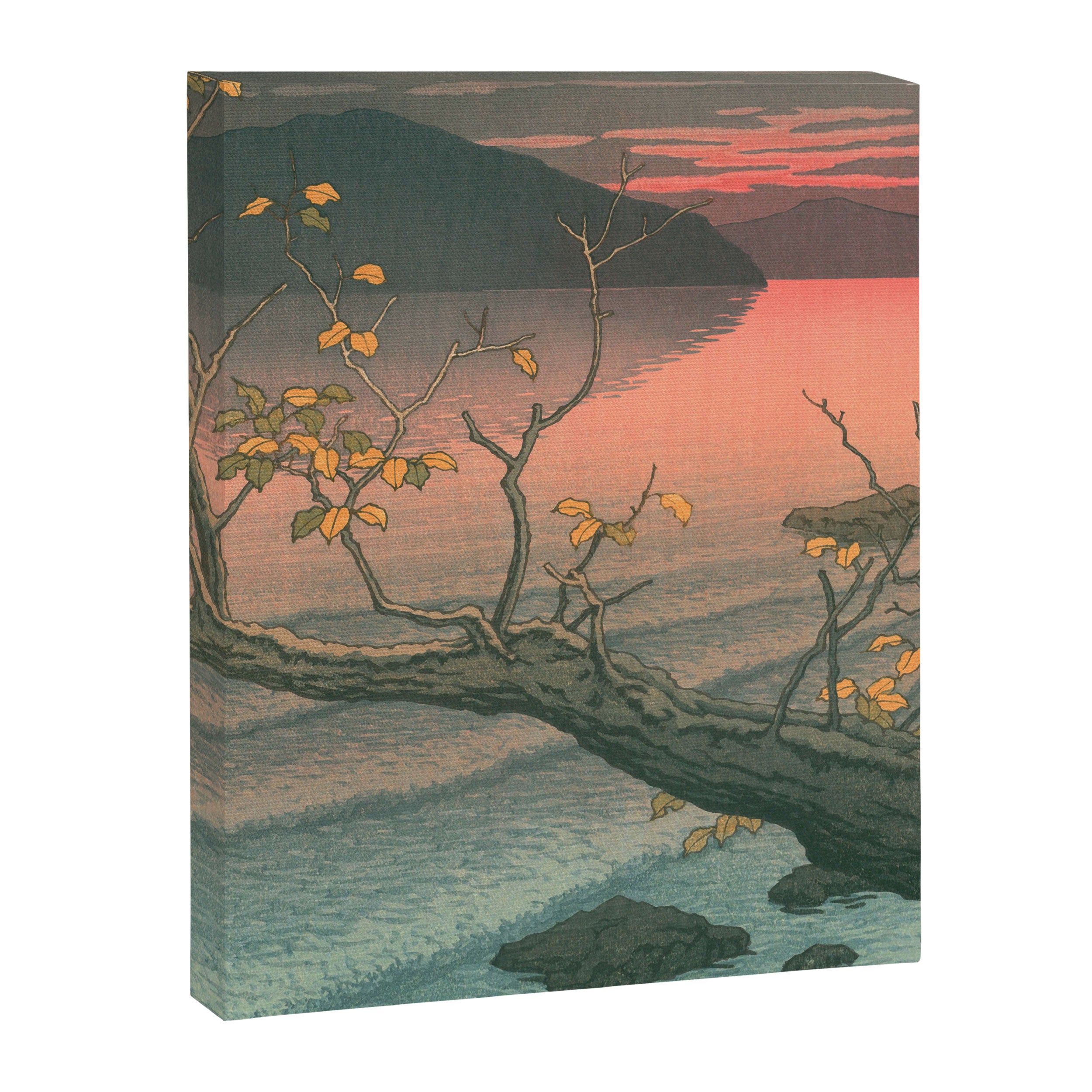 Sunset At Lake Towada, Nenokuchi - Vintage Japanese Woodblock Print Art By Hasui Kawase, 1930's. Canvas Print Gallery Image 6