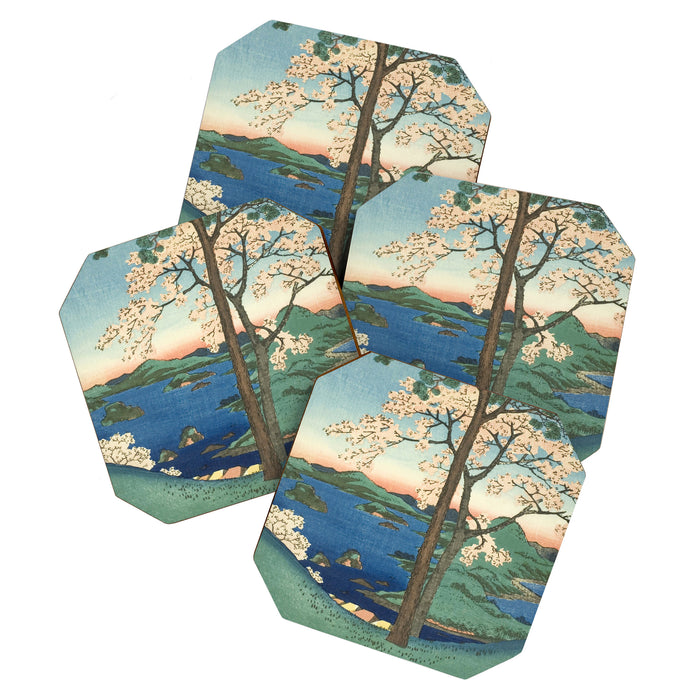 Utagawa Hiroshige - Inaba Province, Karo Koyama - Vintage Japanese Woodblock Print, 1853 Coaster Gallery Image 1