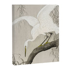 White Heron Sitting On A Tree Branch - Vintage Japanese Woodblock Print Art Canvas Print Gallery Image 6